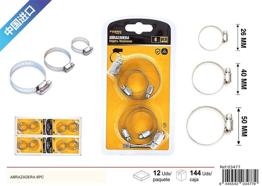 [03477] Abrazadera para manguera 6 piezas - Ferretería