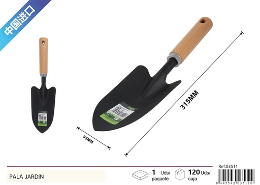 [03511] Pala de jardín con mango de haya y cabeza negra