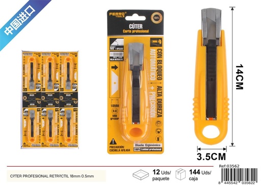 [03562] Cutter retráctil 18 mm 0.5 mm - Herramientas de ferretería