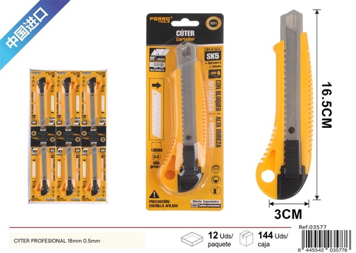 [03577] CÚTER PROFESIONAL 18mm 0.5mm - Artículos de ferretería