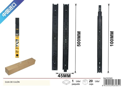 [03585] Guía de cajón 45*500mm para muebles