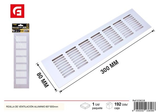 [03618] Rejilla de ventilación aluminio 80x300mm