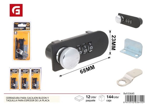 [03645] Cerradura numérica para cajón, buzón y taquilla