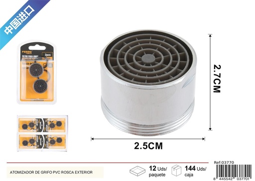 [03770] Atomizador de PVC con rosca exterior 28 mm (set de 2) - Accesorios de ferretería