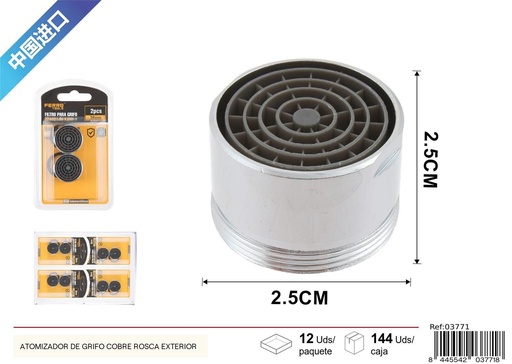 [03771] Atomizador de grifo cobre rosca exterior 28mm 2pcs - Accesorios de baño