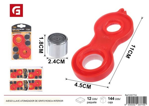 [03774] Juego de llaves para atomizador de grifo con rosca interior para fontanería