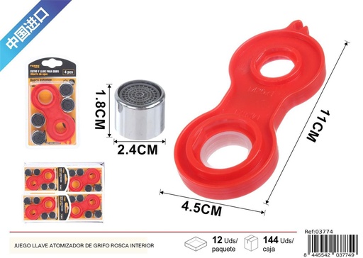[03774] Juego de llaves para atomizador de grifo con rosca interior para fontanería