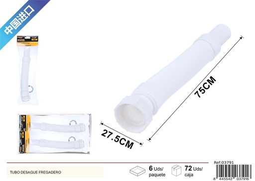 [03791] Tubo de desagüe con sello de goma 1 1/4" para fontanería