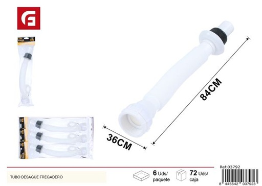 [03792] Tubo de desagüe con sello de goma 1-1/2 a 1-1/4 blanco