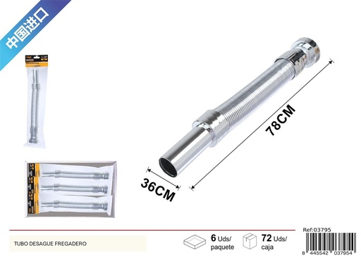 [03795] Tubo de desagüe con sello de goma 1-1/2" - Accesorios de fontanería para baño