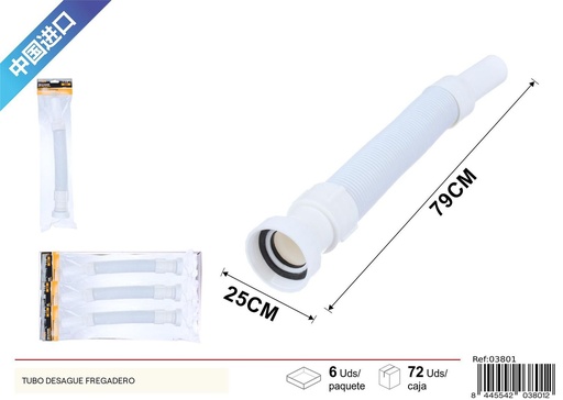 [03801] Tubo de desagüe con sello de goma 1-1/2 - Accesorios de fontanería