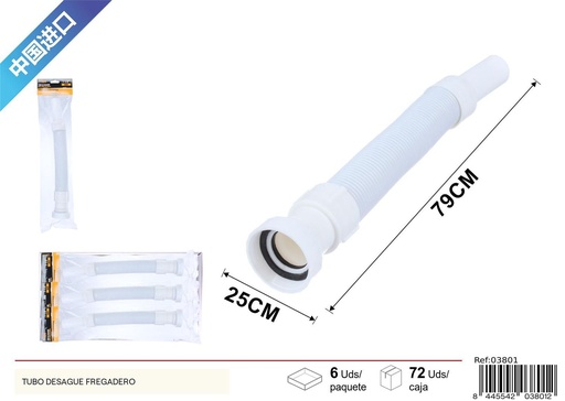 [03801] Tubo de desagüe con sello de goma 1-1/2