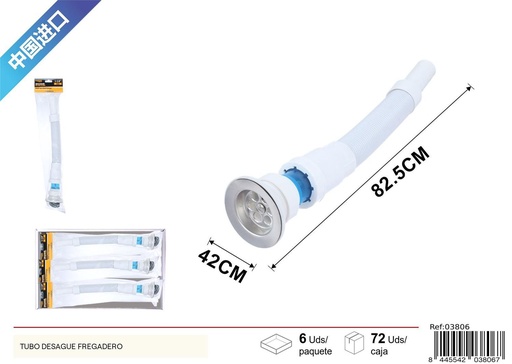 [03806] Tubo de desagüe con sello de goma 1-1/4 para fontanería