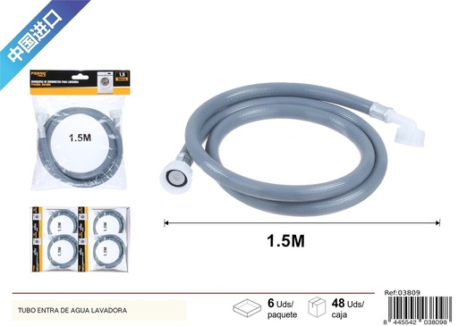 [03809] Manguera de suministro para lavadora 1.5m - Accesorios de baño