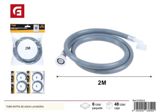 [03810] Manguera de suministro para lavadora 2.0m para fontanería