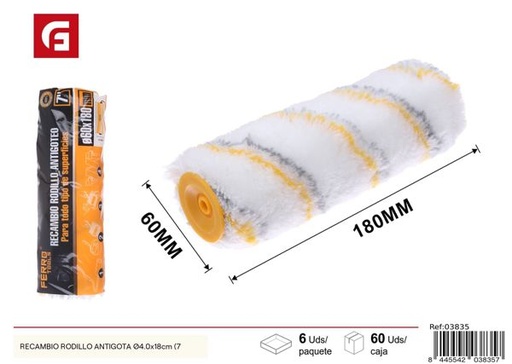 [03835] Recambio rodillo antigota Ø4.0x18cm para pintura