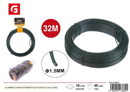 [03882] Alambre con revestimiento de plástico 1.5mm 250g