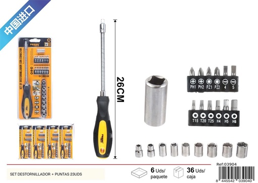 [03904] Set destornillador + puntas 23pcs para bricolaje