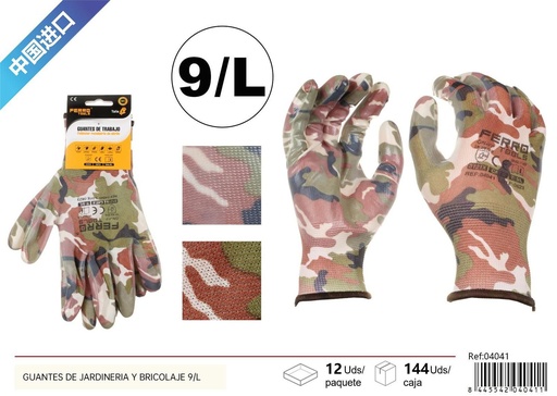 [04041] Guantes de jardinería y bricolaje grado A 36G GN+FP talla L - Herramientas de ferretería