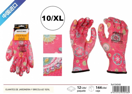 [04048] Guantes de jardinería y bricolaje grado A 39G GN+FP talla XL - Herramientas de ferretería