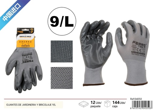 [04050] Guantes de jardinería y bricolaje 9/L - Herramientas