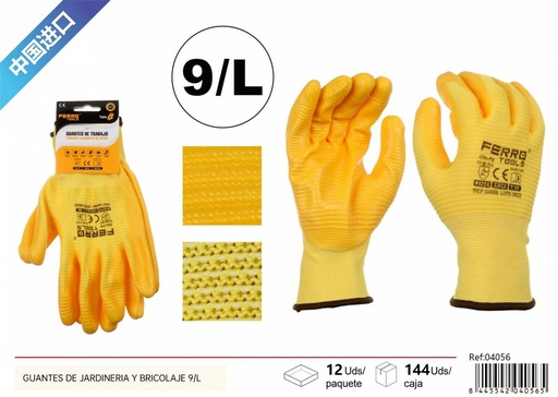 [04056] Guantes de jardinería y bricolaje 9/L - Accesorios de ferretería