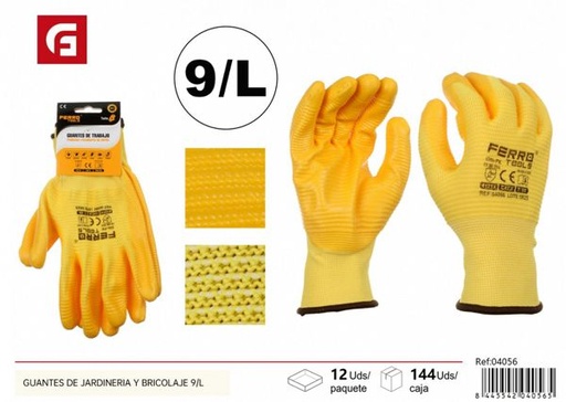 [04056] Guantes de jardinería y bricolaje 9/L