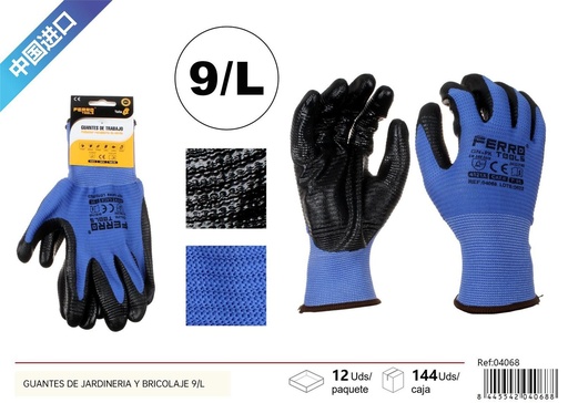 [04068] Guantes de jardinería y bricolaje 9/L