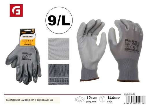 [04071] Guantes de jardinería y bricolaje 9/L para protección