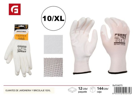 [04075] Guantes de jardinería y bricolaje 10/XL