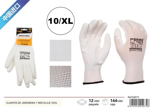 [04075] Guantes de jardinería y bricolaje 10/XL