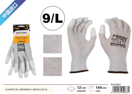 [04083] Guantes de jardinería y bricolaje talla 9/L para protección