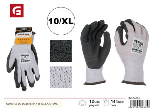 [04085] Guantes de jardinería y bricolaje 10/XL para protección