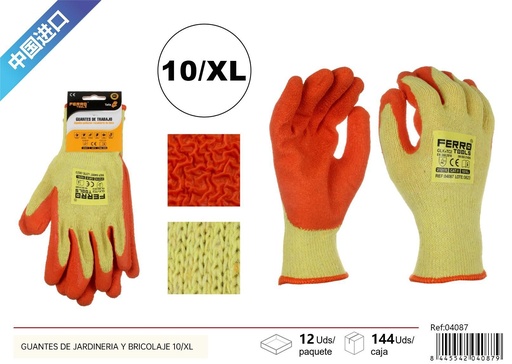 [04087] Guantes de jardinería y bricolaje 10/XL - Accesorios de ferretería