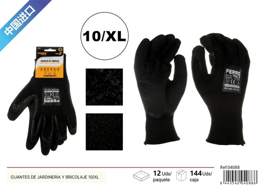 [04088] Guantes de jardinería y bricolaje 10/XL - Accesorios de ferretería