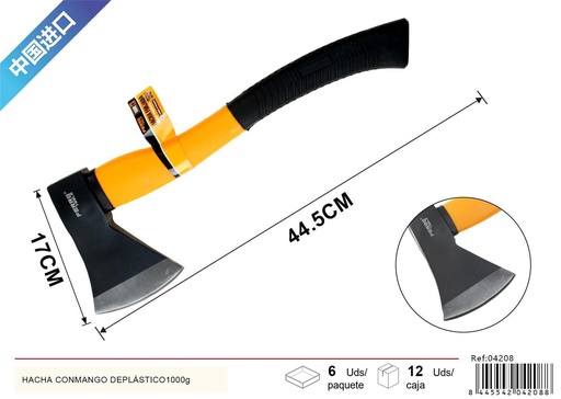 [04208] Hacha con mango de plástico 1000g