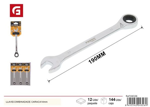 [04326] Llave combinada de carraca 14mm 