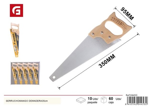 [04453] Serrucho con mango de madera 35cm para carpintería