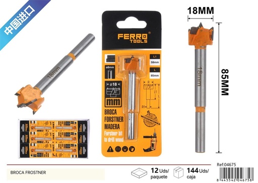 [04675] Broca Forstner 18mm para carpintería y perforación