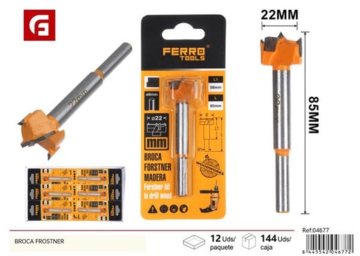 [04677] Broca Forstner 22mm carpintería