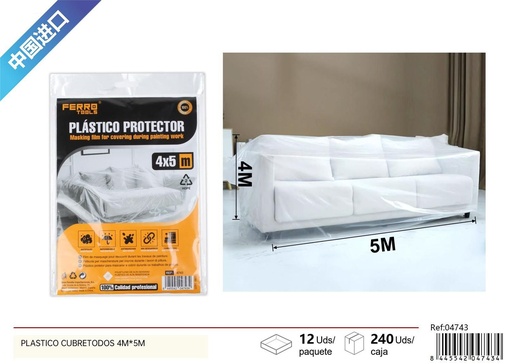 [04743] Cubretodo plástico 6µm 4*5m - Protección para pintura