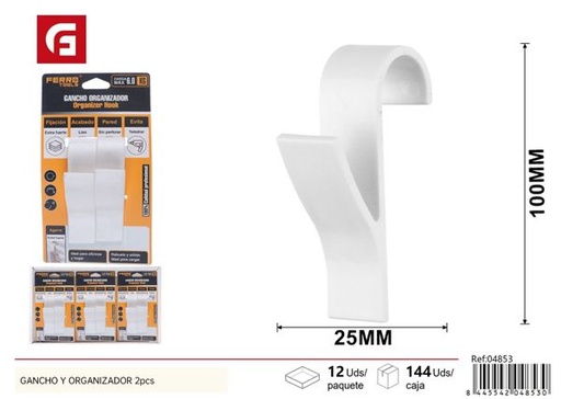 [04853] Gancho organizador en Y 2pcs para colgar y organizar