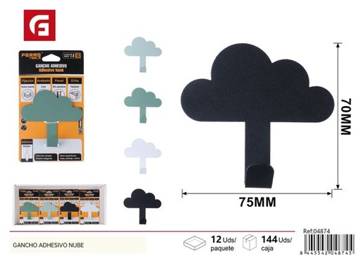 [04874] Gancho adhesivo con diseño de nube para colgar