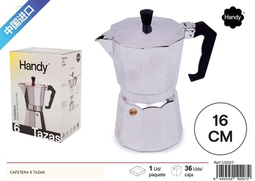 [10207] Cafetera 6 tazas aluminio