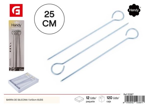 [10387] Aguja de asado 25cm 6pcs para barbacoa