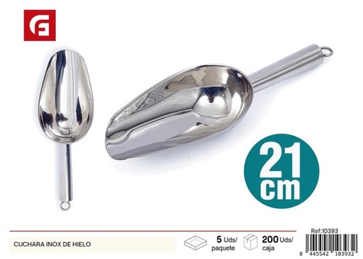 [10393] Cuchara de hielo de acero inoxidable para bebidas