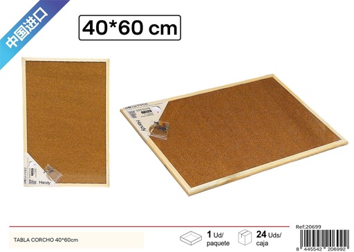[20699] Tabla de corcho 40x60cm para oficina y manualidades