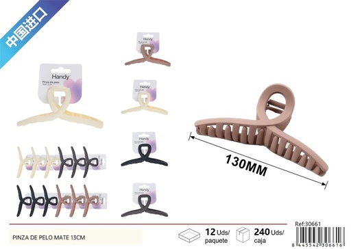 [30661] Pinza de pelo mate 13cm - Accesorios para el cabello