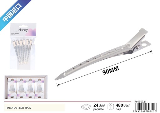 [30721]  Pinza de pelo 6 pcs - Accesorios para el cabello