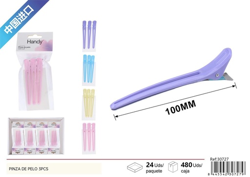 [30727] Pinza de Pelo Color 3Pcs - Accesorios de Belleza